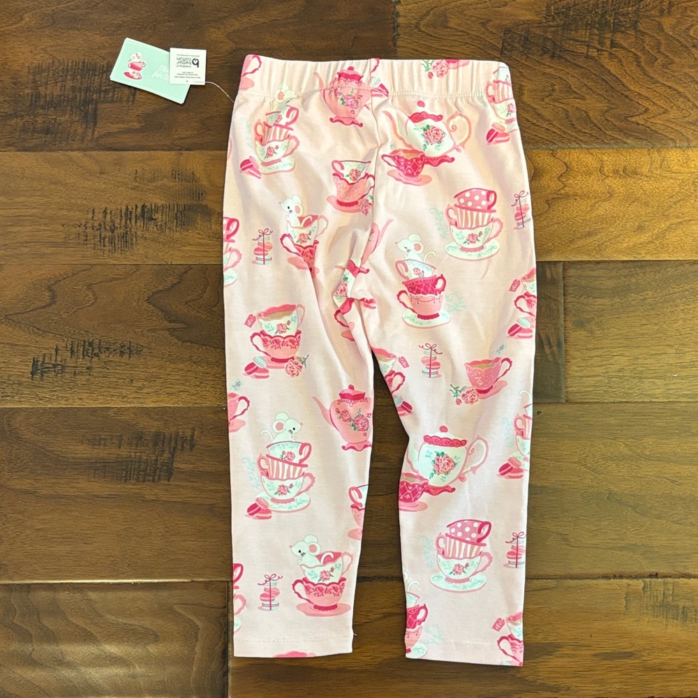 Gymboree Pink Tea Cup leggings - Picture 3 of 3